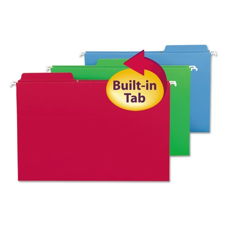 Smead Hanging File Folder, FasTab, Assorted, PK18 64153